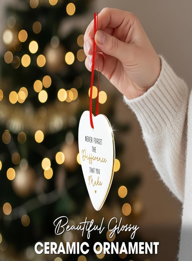 OASSIE Christmas Thank You Gifts for Women - Ceramic Christmas Ornaments 2025 for Tree Decorations - Appreciation Retirement Stocking Stuffers Gifts for Women Boss Coworker Teacher Nurse Friend - Image 5